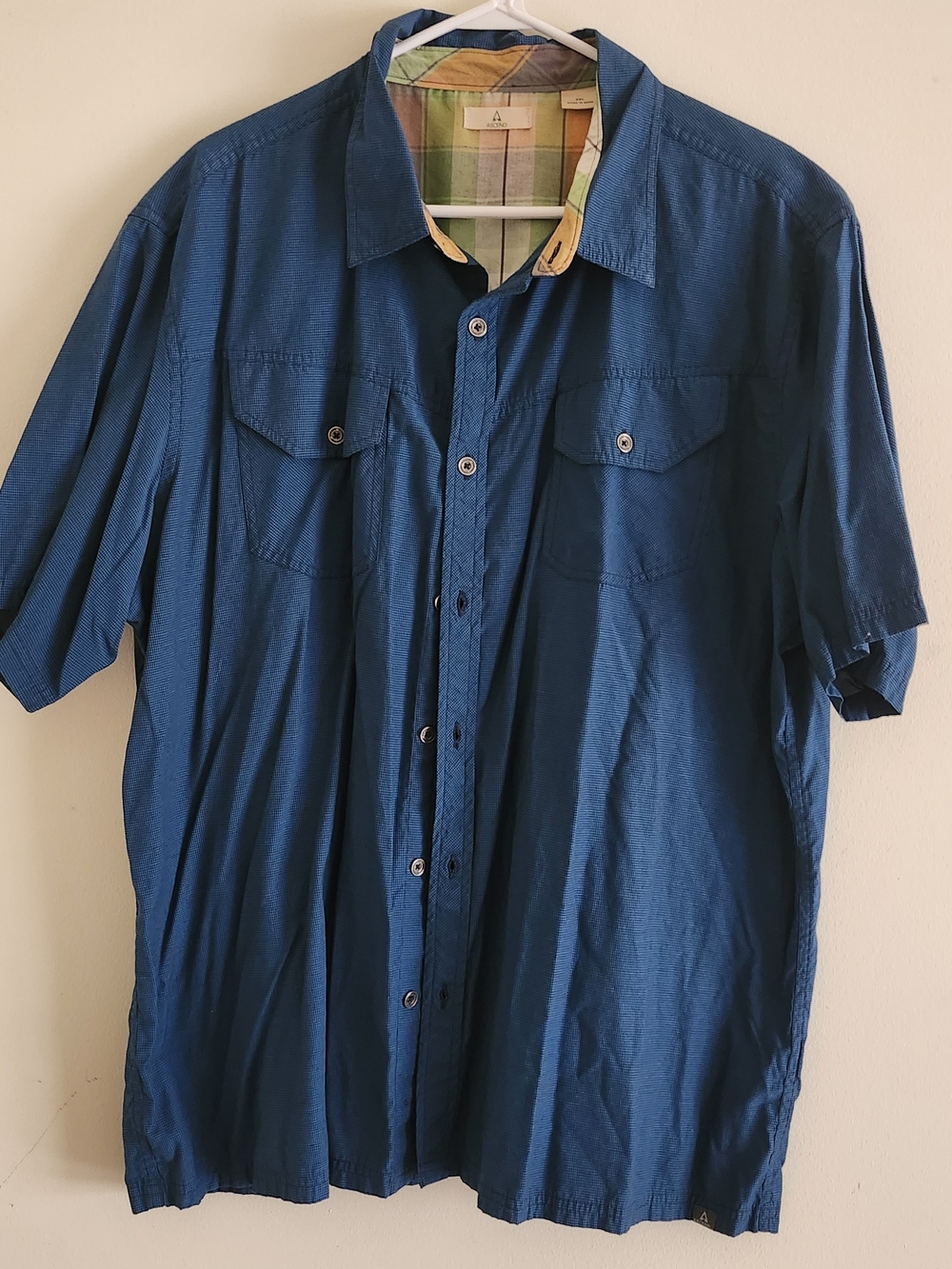 Ascend Teal Blue Short Sleeve Button-Down Shirt
